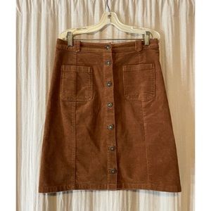 Black Pine button down corduroy skirt